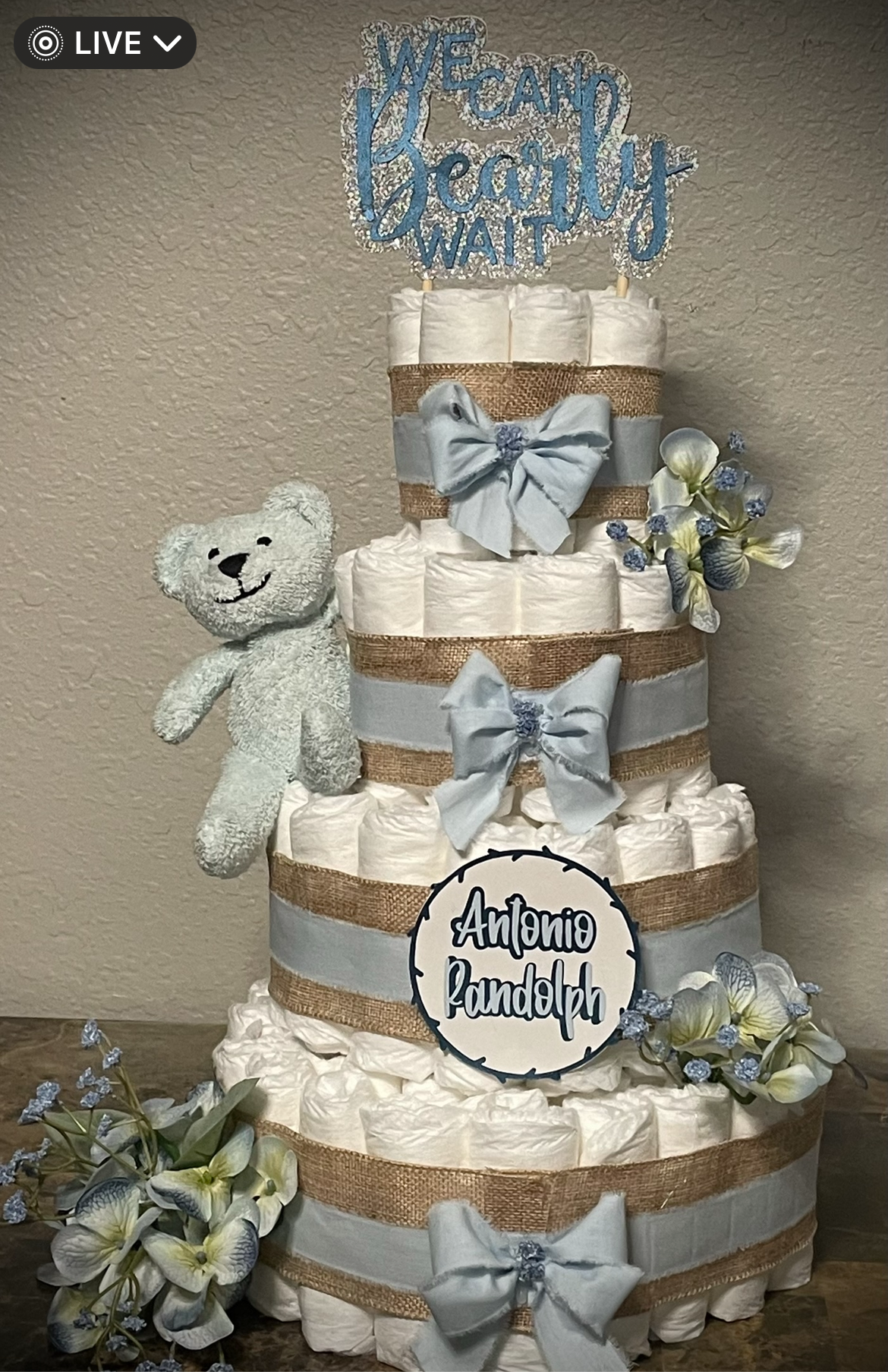 "We can Bearly Wait" Diaper Cake